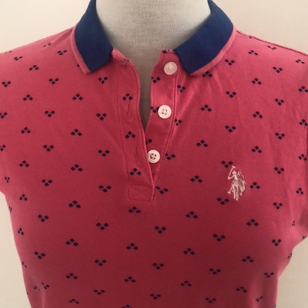 U.S. Polo Assn. Pink Short Sleeve Polo Top - Size Large - Picture 2 of 5